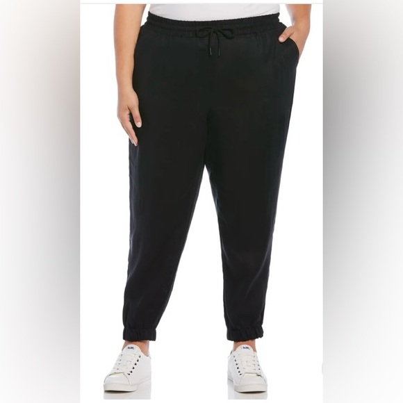 Rafaella Black Linen drawstring Jogger 3x - Picture 2 of 4